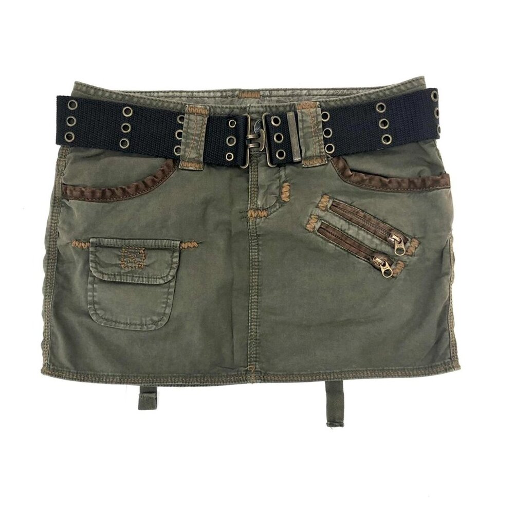 Guess Olive Green Cargo Grunge Miniskirt